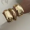 Diseño de Moda Transfronterizo Pulsera de Resorte Irregular Exagerada Ola Metal Ins Brillo Ancho Pulsera Moda