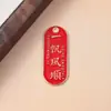 Acessórios de Joias DIY com Esmalte de Liga Metálica Chaveiro Vermelho Pulseira Pingente com Texto de Bênção Placa de Palavras Inspiradoras de Boa Sorte