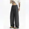 Tiro Real de Pantalones Casuales Rectos para Hombre con Rayas Verticales Estilo Old Money, Cordón, Cintura Elástica, Corte Holgado, Pantalones de Vestir con Efecto de Caída, Pantalones Largos de Talla Grande de Moda