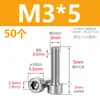 M2M2.5M3M4M5M6M8 Tornillos de Cabeza Cilíndrica de Acero Inoxidable 304 con Cabeza Hexagonal Tornillos de Cabeza Lisa