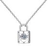 Collar de Plata Esterlina s925 Diamante Mosan Candado Collar Inteligente Candado Amor Vida Directo de Fábrica Soporta Cualquier Identificación