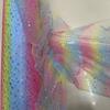 Tecido Colorido de Malha Estrela Lua Gradiente Malha Arco-Íris Vestido Tutu Roupa Brinquedo Acessório de Cabeça Animal de Estimação Fio Estrela Lua