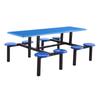 Mesas y Sillas de Comedor de Acero Inoxidable para Cafetería de Campus, Juego de Mesa Integrado para Personal y Estudiantes para 4/6/8 Personas, Fibra de Vidrio para Restaurante