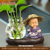 Decoração criativa para mesa, vaso hidropônico de monge fofo, flor verde para casa, planta, flor, sala de estar, decoração de mesa