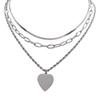 Collar de Amor Apilado Multicapa de Acero Inoxidable para Mujer Ins Hip-hop Estilo Coreano Moda Sencillo con Sentido del Diseño Cadena Clavicular de Acero Titanio