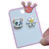 Conjunto de pendientes con clip para las orejas de unicornio para niñas, de resina, con dibujos animados de estilo europeo y americano.