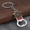 Abrebotellas con forma de timón de aleación creativa llavero accesorios de llavero de coche personalizados colgante para mochila regalos promocionales