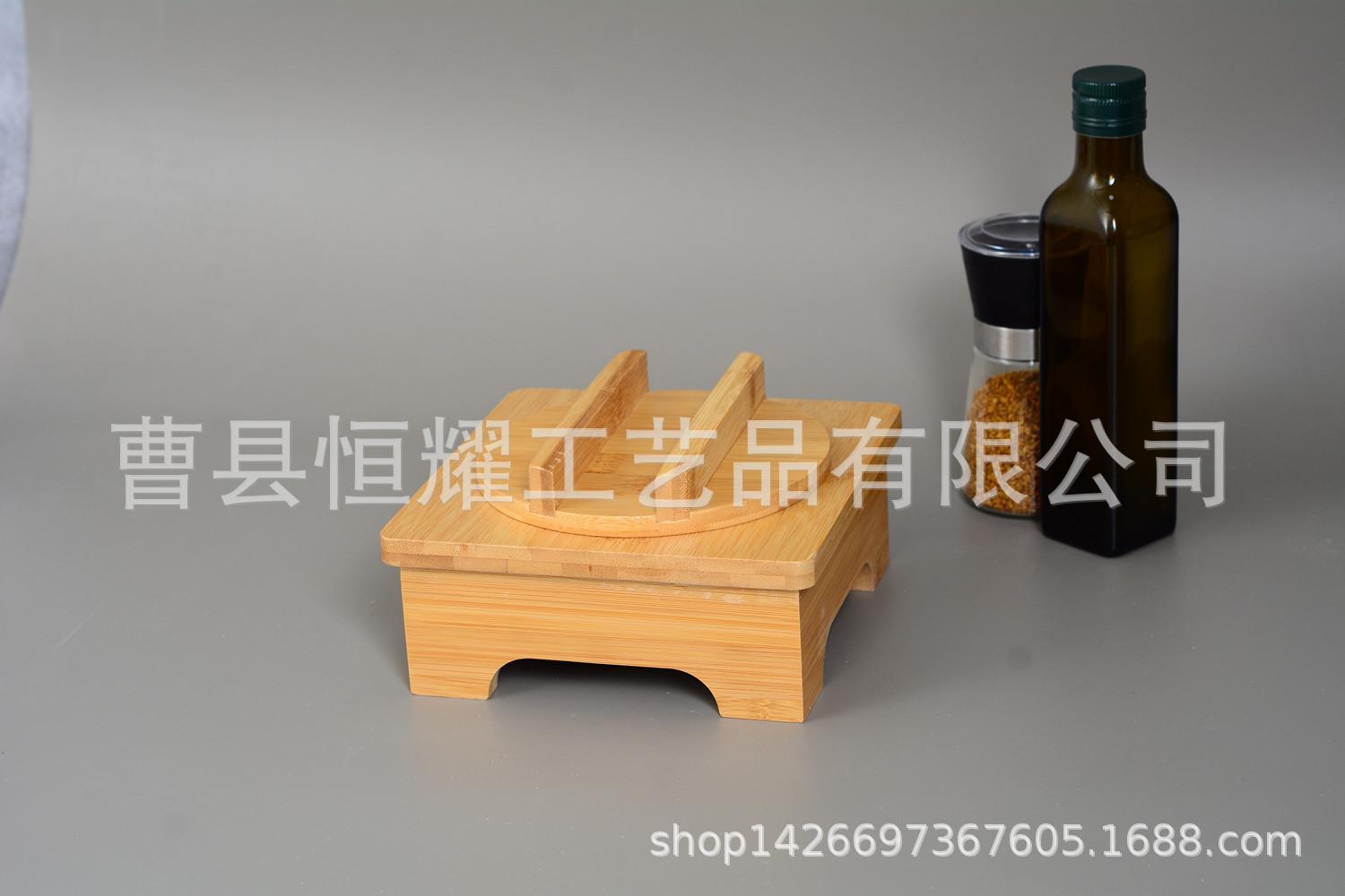 木质石锅架韩国石锅拌饭砂锅架家用石锅垫带盖木碗架竹制锅架 (
