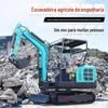 Escavadeira pequena, pomar agrícola, escavadeira doméstica, miniatura, pequena escavadeira, recuperação de terras verdes e projeto interno de renovação de escavação de solo