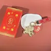 Oro Puro 999 Bolsa para Hacerse Rico Inmediatamente Colgante Decorado con Llavero de Dibujo Animado de Pony Año del Caballo Bendición de Año Nuevo Recuerdo