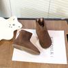 Botas Curtas Retro Estilo Coreano para Crianças 2026 Outono e Inverno Novo Estilo Cor Pura Versátil Casual Botas de Couro para Meninos e Meninas Botas de Menina