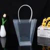 Bolsa Tote Transparente de Flores Navideñas PP Transparente para Ramo y Planta en Maceta Bolsa de Regalo para Regalo de Aniversario