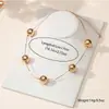 1 Moda Creativa Exagerada Geométrica Metálica de Perla Redonda Grande para Mujer Colgante Moda Callejera Mujer