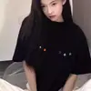 Camiseta de Manga Corta para Mujer Talla Grande, Corte Holgado, 100% Algodón, Nuevo Diseño Estilo Americano Verano 2025, Top de Manga Media de Nicho, Marca de Tendencia