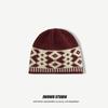 Gorro de Punto Rombo Celebridad de Internet para Mujer Otoño e Invierno 2024 Nuevo Gorro Frío Cálido a Prueba de Frío Protección para Orejas Gorro de Lana para Rostro Pequeño