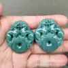 Colgante Auténtico de Jade Birmano Grado A Agua Azul Buda Maitreya para Hombres y Mujeres Colgante de Candado Nube Auspiciosa de Jade Punto de Transmisión en Vivo