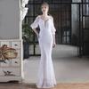 18685# Magic Bead Toast Vestido Noiva Longo Apreciação Banquete Slim Fishtail Vestido Casamento Carro Modelo Exposição Vestido