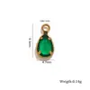 Colgante de gota de agua de acero inoxidable con diamantes, chapado en oro de 18 quilates con piedra de cristal de color en forma de corazón, colgante accesorio para joyería DIY