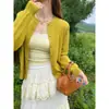 Jaqueta Cardigan de Tricô Cor Sólida OEM para Mulheres, Peça de Roupa Externa Fina para Primavera e Outono, Novo Estilo 2026, Suéter Inspirado em Chanel, Manga Longa Solta