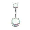 Acero de Titanio 316L Antialérgico Piercing de Ombligo Circonita Aleación de Titanio Corazón Hueco con Forma Redonda Joyería para Body Piercing Exclusivamente para Ventas Transfronterizas