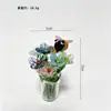 Zibo Glassware Buquê de Flores Pequenas Puro Feito à Mão com Flores de Vidro Importadas, Vaso Pequeno de Luxo Leve, Presente de Flores Pequenas Artificiais