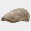 Gorra Avanzada de Cuero Teñido Anudado Europeo y Americano para Mujer Otoño Nuevo Rostro Mostrado Boina Pequeña Gorra Retro para Hombre Usable Delante y Atrás