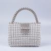 Custom Explosivo Moda Prata Contas Plus Acrílico Transparente Bolsa Feminina Handmade Beaded Tecido