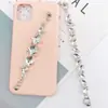 Nuevo brazalete de ojo de caballo con diamantes de imitación accesorios para joyería diy gema incrustada a mano cadena de metal funda de teléfono móvil tendencia