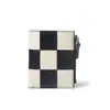 Venta directa de fábrica bolsa para tarjetas tejida de alta gama estilo ins de piel de vaca monedero plegable de cuero con cremallera para mujer