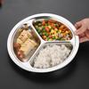 Plato de Cena para Jardín de Infancia de Acero Inoxidable 304, Plato Dividido para Comida Rápida de Comedor Escolar, Lonchera para Empleados, Plato de Cena de Cuatro Compartimentos y Cinco Compartimentos