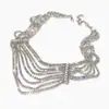 Novos Produtos Europeus e Americanos Transfronteiriços, Colar Multicamadas de Zircônia Cravejada com Diamantes, Corrente para Clavícula Estilo Cobre de Luxo Leve, Joias Nobres Estilo Dama para Mulheres