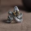 Anillo de serpiente retro envejecido anillo 925 diseño nicho anillo de serpiente joyería de plata Serpiente del Zodíaco para hombre venta al por mayor de fábrica