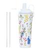Nova Caneca Térmica de Grande Capacidade 830ml Caneca Portátil com Alça Magnética Abertura Grande Sucção Caneca Estampada com Pérolas
