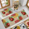 Juego de dos piezas de alfombrillas de suelo para cocina con diseño nórdico de plantas y flores, absorbentes y resistentes al aceite, para entrada y uso exterior, felpudos resistentes a la suciedad