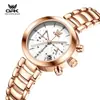 Reloj Marca Opk Modelo Nuevo Multifuncional Moda Cuarzo Calendario Simple Correa de Acero Luminoso Resistente al Agua Reloj para Mujer