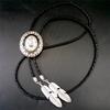 Collar Largo para Hombre Corona Flor Albizia Engastado con Piedra Semipreciosa Cristal Transparente Moda Estilo Coreano Colgante Tallado de Moda
