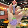 Chaveiro Anel de Banana Totalmente Cravejado Transfronteiriço Série Dopamina Fofa Chaveiro Brilhante de Strass para Acessórios de Bolsa de Meninas