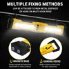 Lámpara de iluminación magnética multifuncional para exteriores con luz blanca y amarilla, que cuenta con un gancho, luz cálida, adecuada para reparación de automóviles y sirviendo como luz de trabajo de reparación de emergencia de plástico