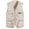 Jaqueta colete de algodão masculina, novo estilo, colete de pesca com múltiplos bolsos, roupas de algodão masculinas para outono e inverno