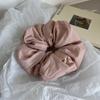 Estilo Mismo de Fan Bingbing Francés Simple Color Sólido Círculo Intestino Grueso Relleno de Algodón Anillo para el Cabello Cuerda de Cabello de Tendón de Cuero de Alta Gama para Mujer Accesorios para el Cabello