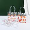 Presentes Criativos de Flores e Frutas em Estoque para Estudantes, Sacolas de Presente Transparentes em PVC com Logo