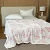 Manta Multifuncional de Jacquard Catiónico de Doble Capa con Hilo Teñido de Mariposa con Estampado a una Cara para Decoración del Hogar y Dormitorio