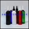 Botella transparente de punta blanca y negra 240ml, botella de punta, botella de pegamento, botella de aceite esencial, botella de aceite de punta, botella de pasta de color, botella de fragancia
