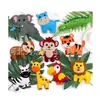 Kit de Costura para Educación Temprana Infantil Animales de la Selva Kit de Manualidades DIY de Fieltro Juguetes Soporta Personalización