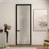 Puerta de Baño de Vidrio Templado Extremadamente Estrecha, Puerta de Inodoro, Puerta de Lavabo de Cocina, Puerta Batiente de Aleación de Aluminio