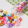 Ojo de Diablo de Resina Redondo Plano Rayas Arcoíris Cuentas Sueltas para Pulsera Hecha a Mano DIY Collar Accesorios de Joyería Materiales