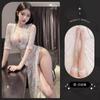 Lemon Story Lencería Sexy Encaje Sexy Cheongsam Recortado Transparente Puro Deseo Uniforme Traje Flirteo de Cama 8161