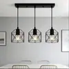 Lámpara Colgante Hexagonal Pequeña Estilo Industrial Creativa y Personalizada Transfronteriza para Entrada, Escalera, Pasillo, Comedor, Dormitorio, Lámpara de Arte en Hierro