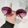 Nuevas Gafas de Sol de Metal Ultraligero de Moda Europeas y Americanas de Gama Alta para Mujer Gafas de Sol Redondas Personalizadas Gafas de Sol