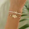 Temu Mais Vendido Estilo Praia Retrô Cor Contrastante Pulseira de Contas Retrô Personalizada Turquesa Estrela do Mar Tartaruga Pulseira de Miçangas de Arroz